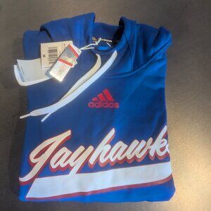 Jayhawks Adidas Fleece Pocket Front Hoodie NWT